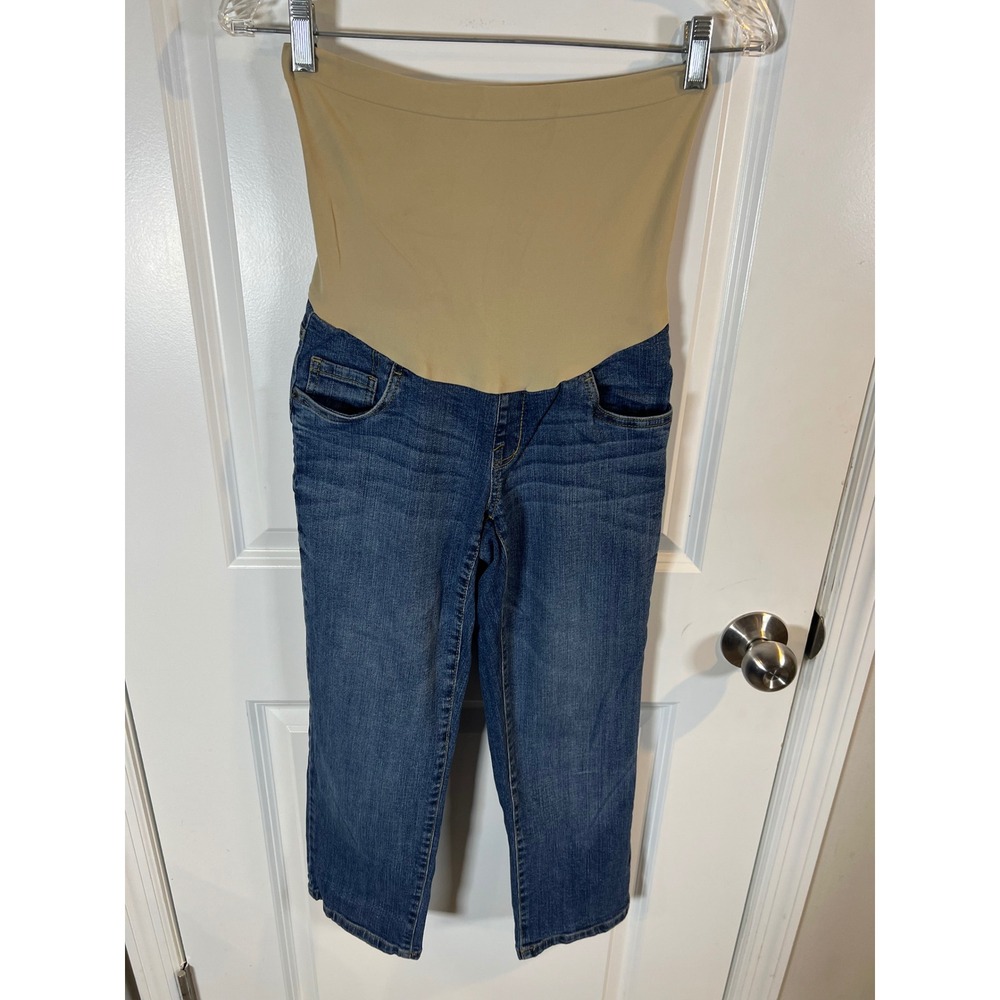 Motherhood Maternity Womens Jeans Full Belly Panel Blue S